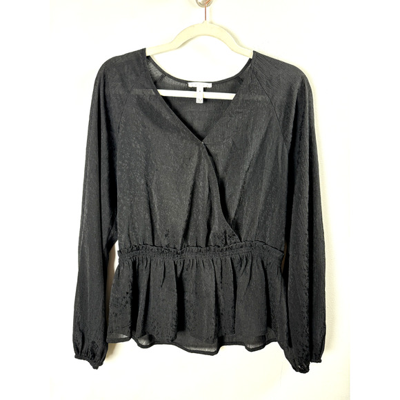 Leith Dark Feminine Whimsygoth Gothic Whitchy Peplum Office Career Basics Blouse - Picture 1 of 5